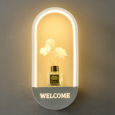 Modern Simplicity Oval PVC Lampshade Iron LED Wall Sconce Lamp For Living Room