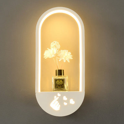 Modern Simplicity Oval PVC Lampshade Iron LED Wall Sconce Lamp For Living Room