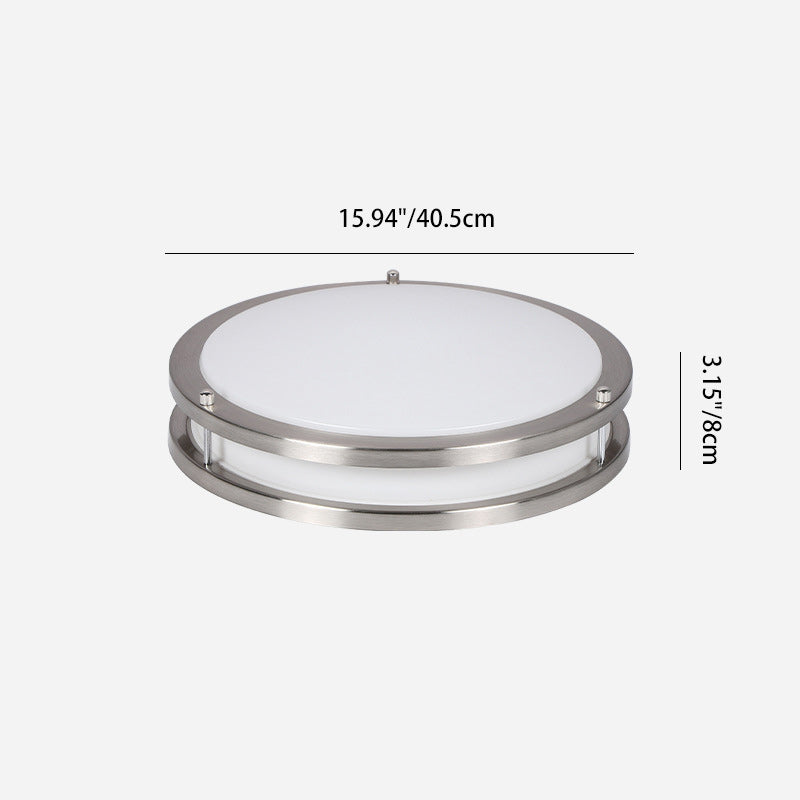 Plafonnier LED contemporain nordique rond en acier inoxydable avec abat-jour en acrylique pour salon 