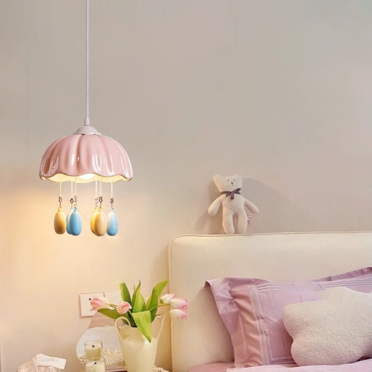 Dôme créatif contemporain en forme de méduse Macarons Céramiques Quincaillerie 1 - Suspension lumineuse pour chambre 