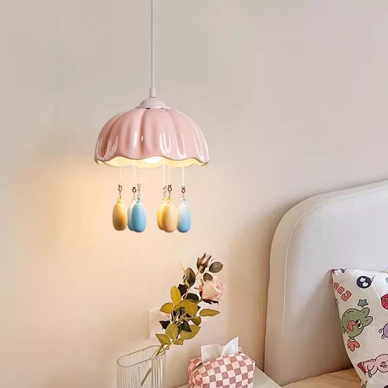Dôme créatif contemporain en forme de méduse Macarons Céramiques Quincaillerie 1 - Suspension lumineuse pour chambre 