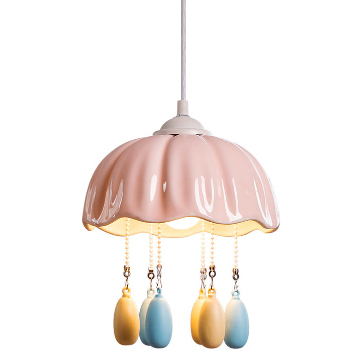 Dôme créatif contemporain en forme de méduse Macarons Céramiques Quincaillerie 1 - Suspension lumineuse pour chambre 