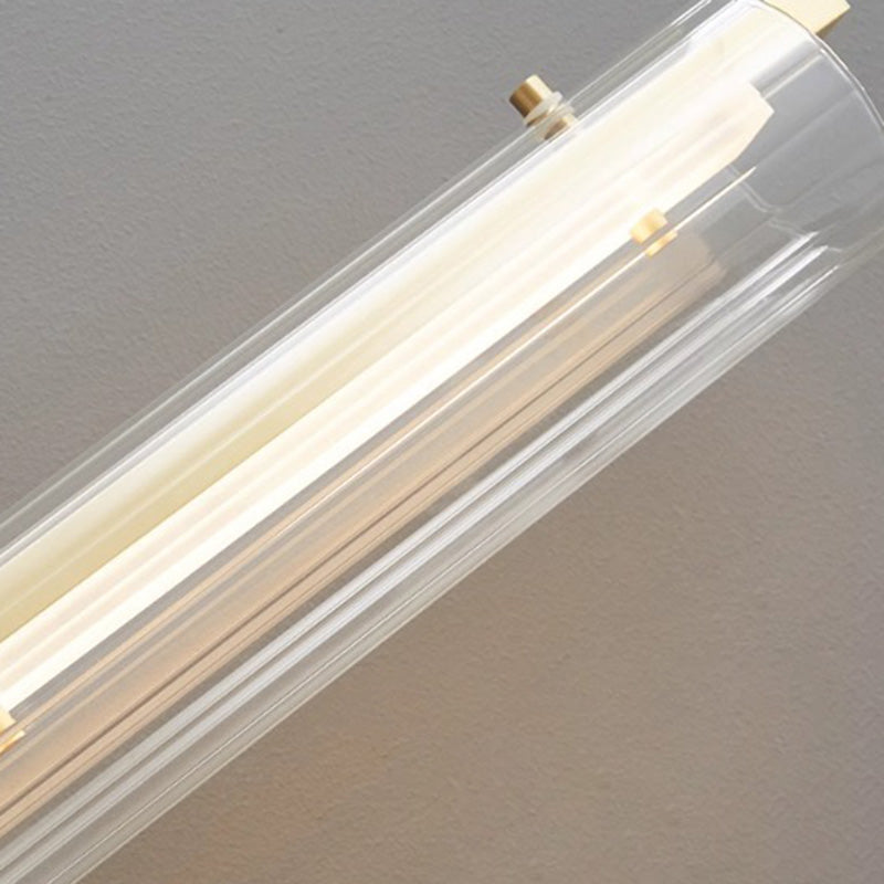 Modern Minimalist Cylinder Copper Glass LED Wall Sconce Lamp For Bedroom &amp; Living Room