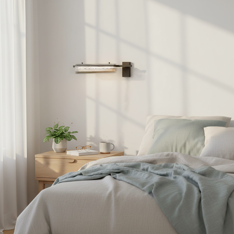 Modern Minimalist Cylinder Copper Glass LED Wall Sconce Lamp For Bedroom &amp; Living Room