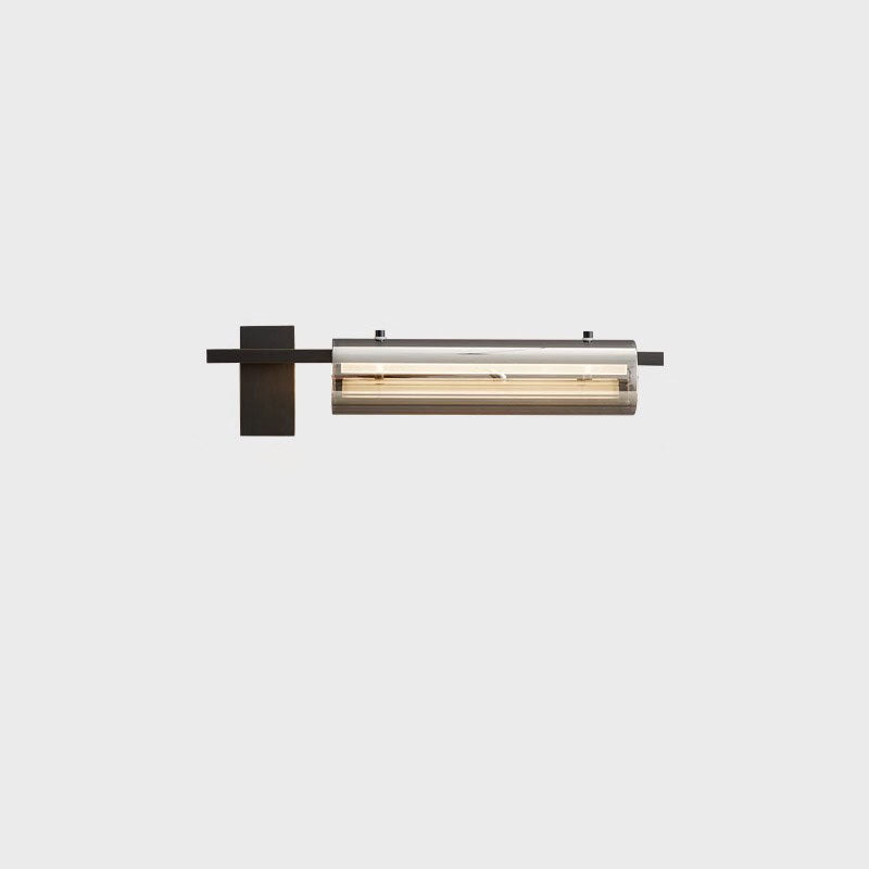 Modern Minimalist Cylinder Copper Glass LED Wall Sconce Lamp For Bedroom &amp; Living Room