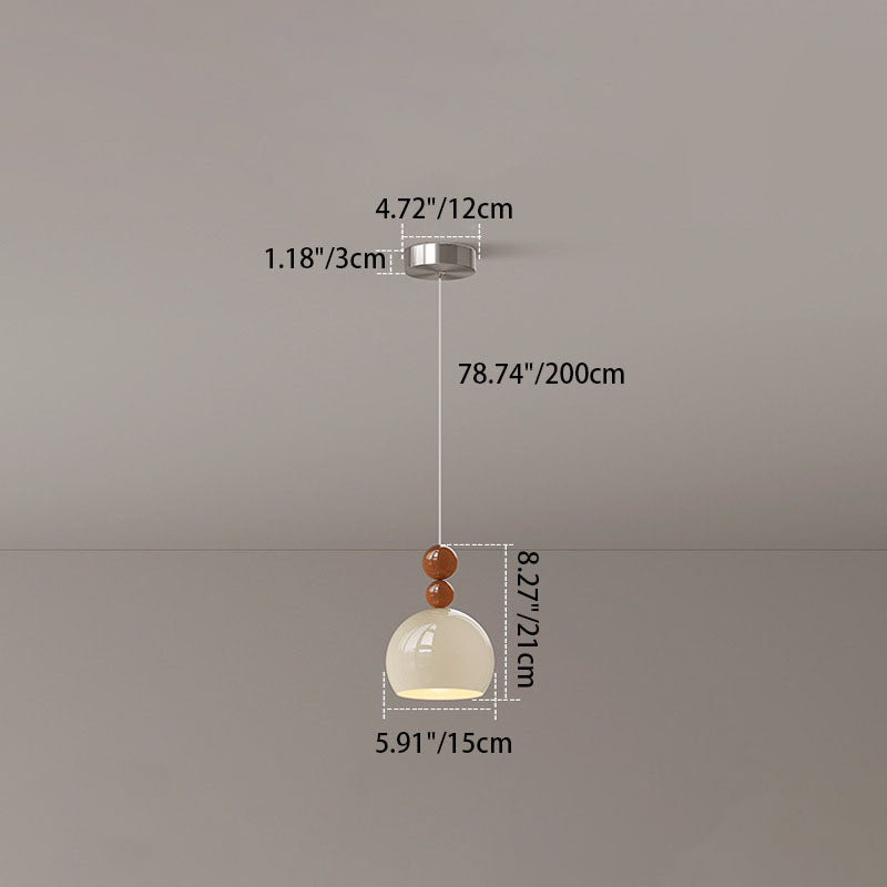 Contemporary Scandinavian Round Wrought Iron 1-Light Pendant Light For Bedroom