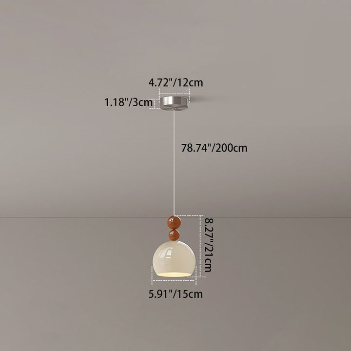 Contemporary Scandinavian Round Wrought Iron 1-Light Pendant Light For Bedroom