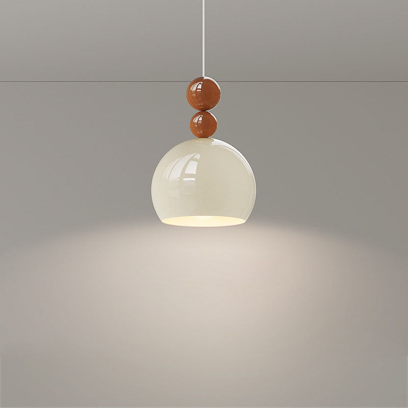 Contemporary Scandinavian Round Wrought Iron 1-Light Pendant Light For Bedroom