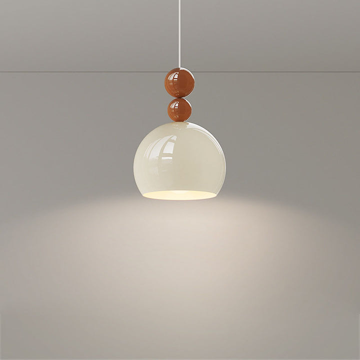 Contemporary Scandinavian Round Wrought Iron 1-Light Pendant Light For Bedroom
