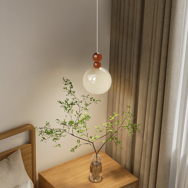 Contemporary Scandinavian Round Wrought Iron 1-Light Pendant Light For Bedroom
