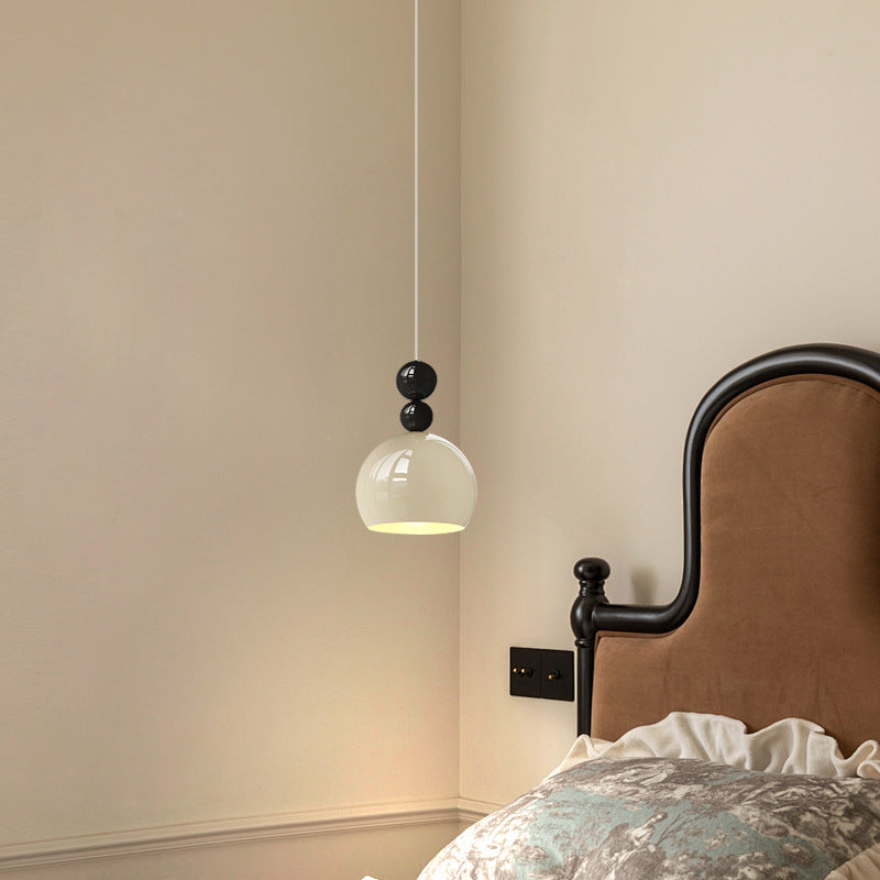 Contemporary Scandinavian Round Wrought Iron 1-Light Pendant Light For Bedroom