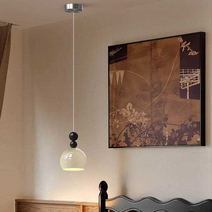 Contemporary Scandinavian Round Wrought Iron 1-Light Pendant Light For Bedroom