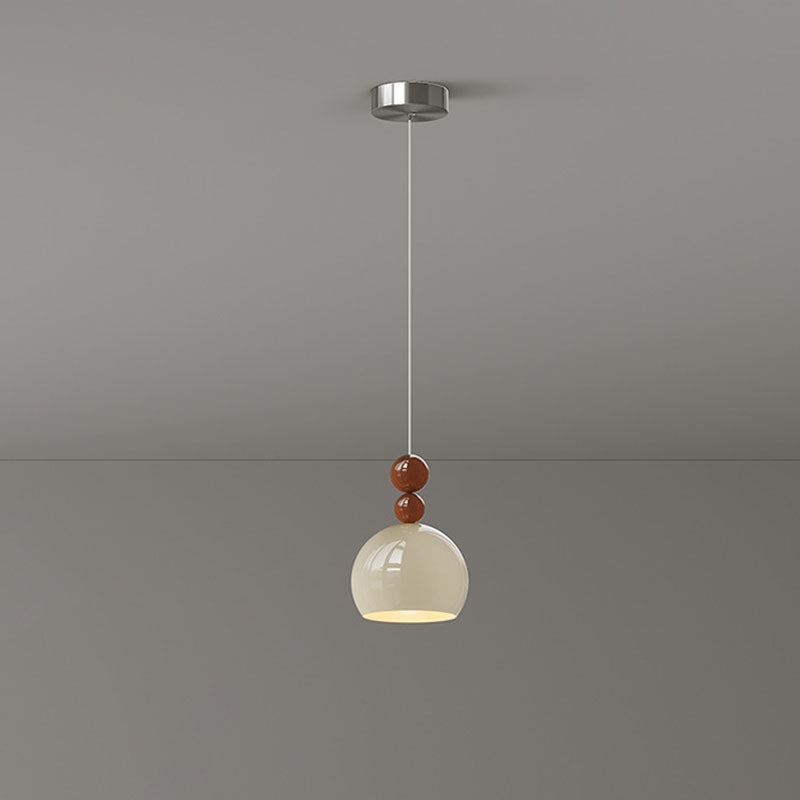 Contemporary Scandinavian Round Wrought Iron 1-Light Pendant Light For Bedroom