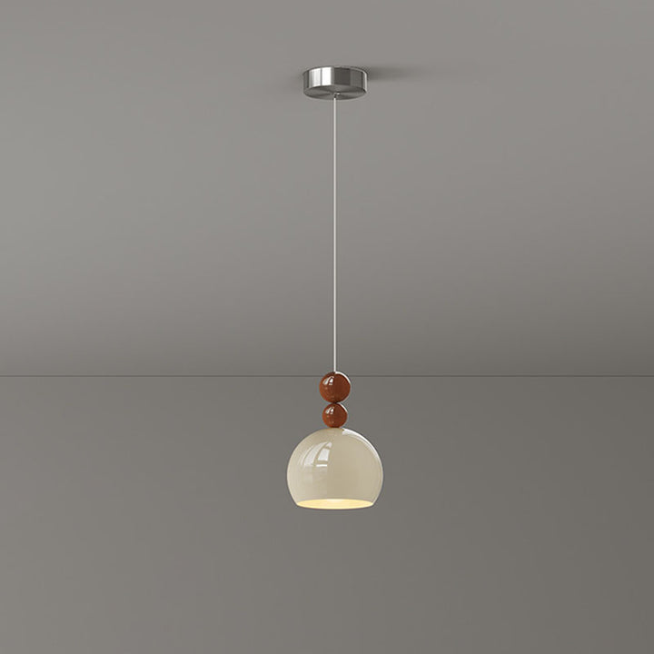 Contemporary Scandinavian Round Wrought Iron 1-Light Pendant Light For Bedroom
