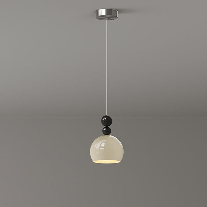 Contemporary Scandinavian Round Wrought Iron 1-Light Pendant Light For Bedroom