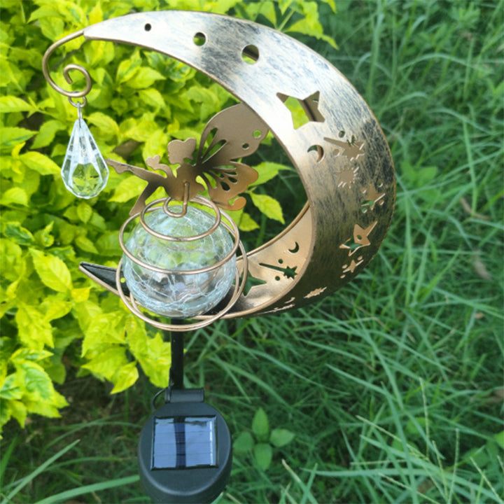 Art déco moderne solaire étanche en fer et verre en forme de bâton LED éclairage extérieur pour le jardin 