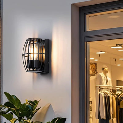 Modern Simplicity Aluminum PC Cage Shape 1-Light Wall Sconce Lamp For Garden