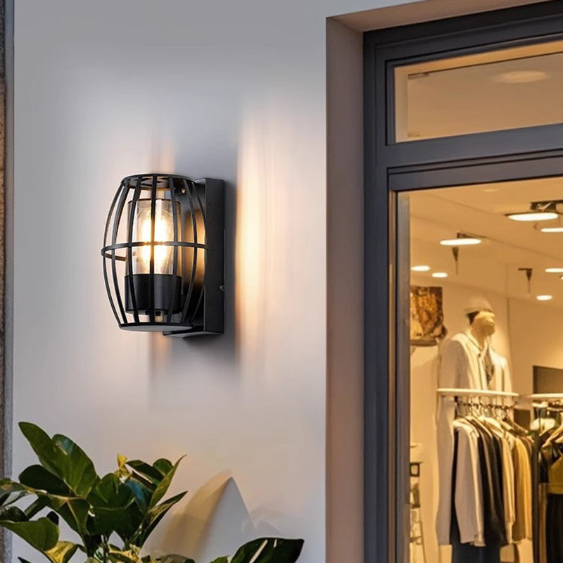 Modern Simplicity Aluminum PC Cage Shape 1-Light Wall Sconce Lamp For Garden