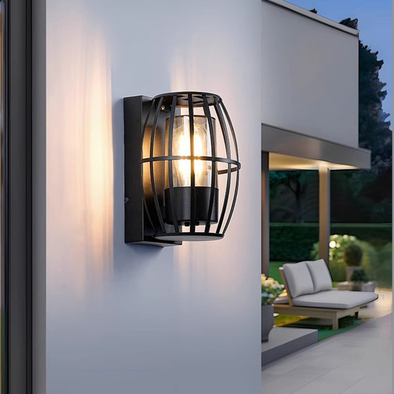 Modern Simplicity Aluminum PC Cage Shape 1-Light Wall Sconce Lamp For Garden