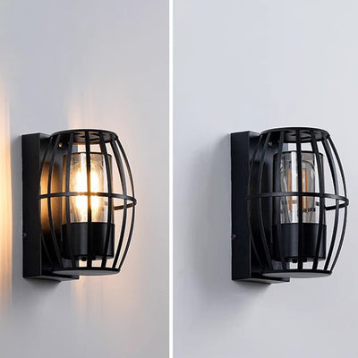 Modern Simplicity Aluminum PC Cage Shape 1-Light Wall Sconce Lamp For Garden