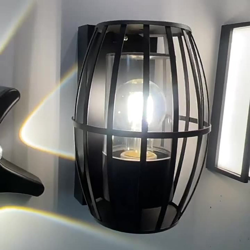 Modern Simplicity Aluminum PC Cage Shape 1-Light Wall Sconce Lamp For Garden
