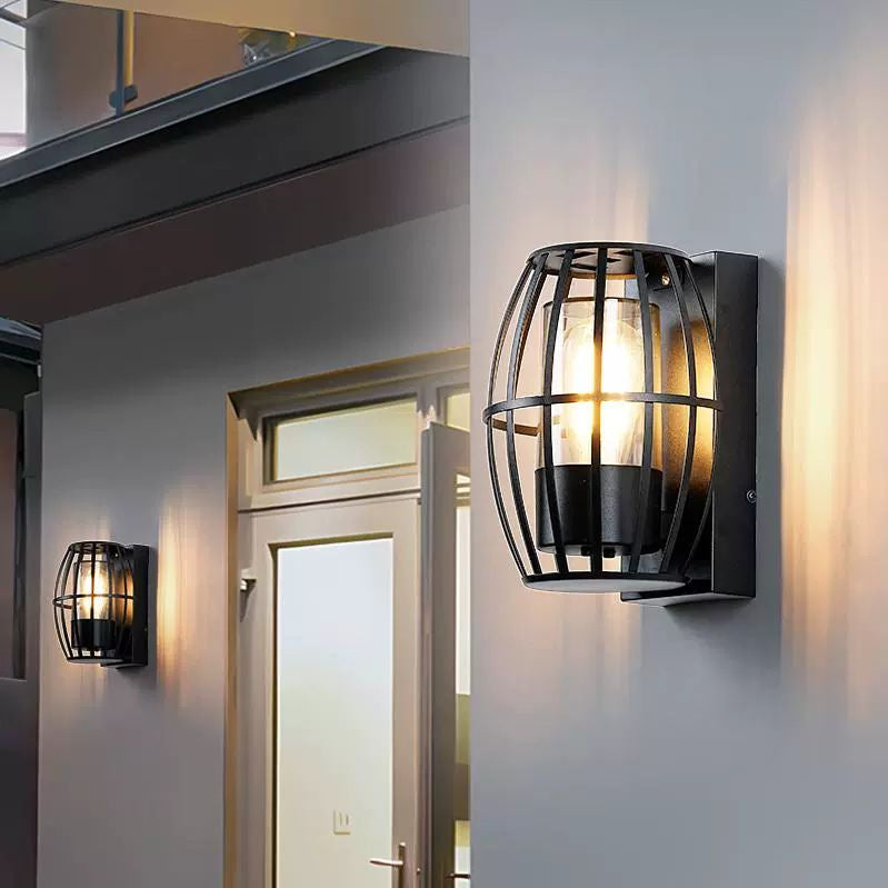 Modern Simplicity Aluminum PC Cage Shape 1-Light Wall Sconce Lamp For Garden