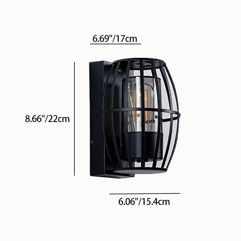 Modern Simplicity Aluminum PC Cage Shape 1-Light Wall Sconce Lamp For Garden