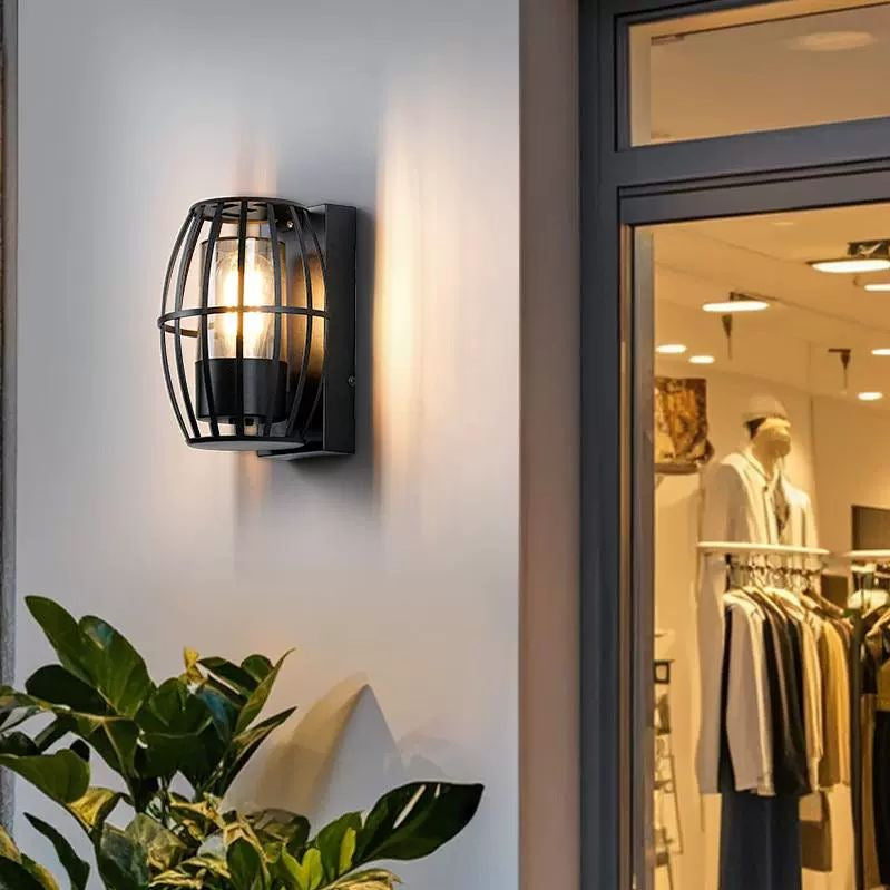 Modern Simplicity Aluminum PC Cage Shape 1-Light Wall Sconce Lamp For Garden