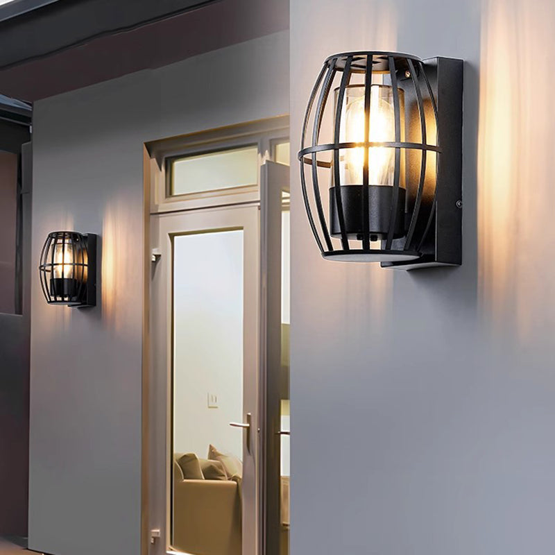Modern Simplicity Aluminum PC Cage Shape 1-Light Wall Sconce Lamp For Garden