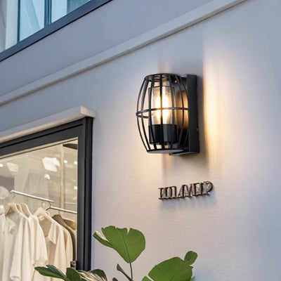 Modern Simplicity Aluminum PC Cage Shape 1-Light Wall Sconce Lamp For Garden