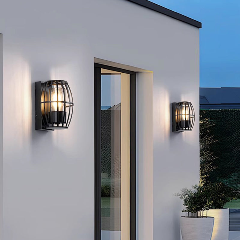 Modern Simplicity Aluminum PC Cage Shape 1-Light Wall Sconce Lamp For Garden