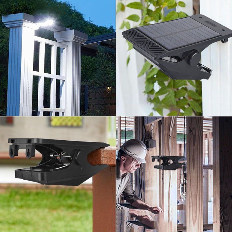 Luz LED exterior con sensor de movimiento, clip de ABS impermeable solar de simplicidad moderna para jardín 