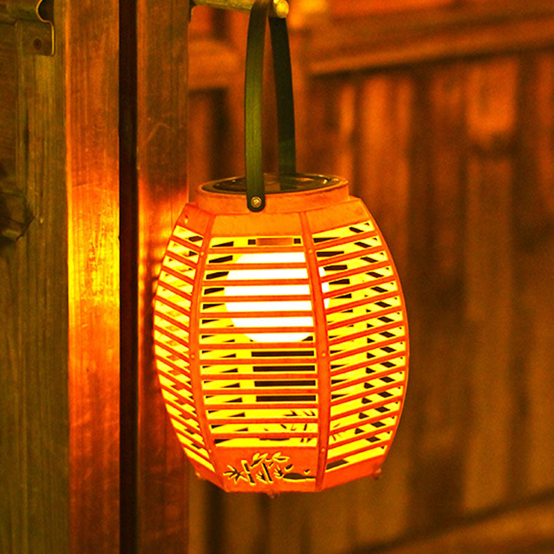 Traditionelle chinesische ABS-Laternenform Solar USB wiederaufladbare LED-Außenleuchte für den Garten 