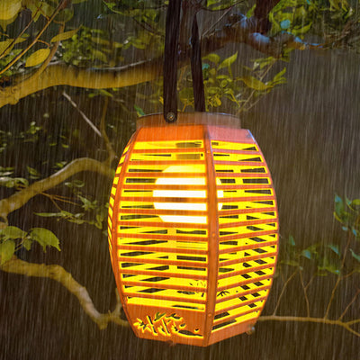 Traditionelle chinesische ABS-Laternenform Solar USB wiederaufladbare LED-Außenleuchte für den Garten 