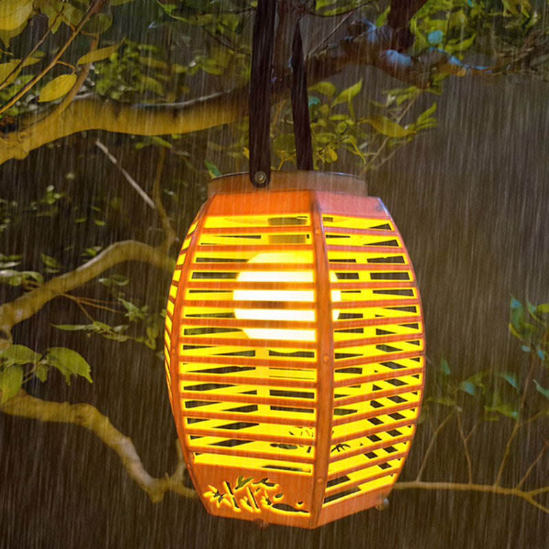 Traditionelle chinesische ABS-Laternenform Solar USB wiederaufladbare LED-Außenleuchte für den Garten 