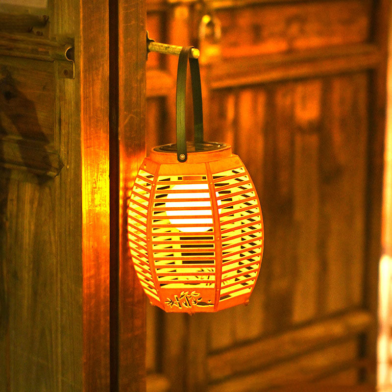 Traditionelle chinesische ABS-Laternenform Solar USB wiederaufladbare LED-Außenleuchte für den Garten 
