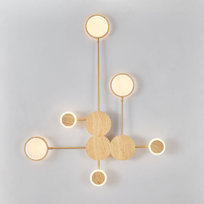 Zeitgenössische nordische runde Eisen-Acryl-LED-Wandleuchte für Wohnzimmer 