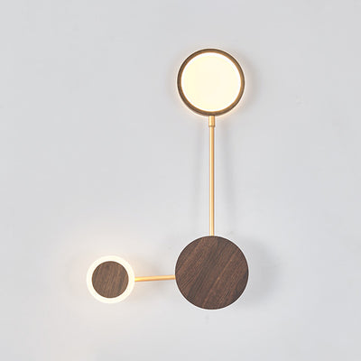 Zeitgenössische nordische runde Eisen-Acryl-LED-Wandleuchte für Wohnzimmer 