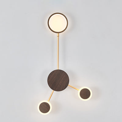 Zeitgenössische nordische runde Eisen-Acryl-LED-Wandleuchte für Wohnzimmer 