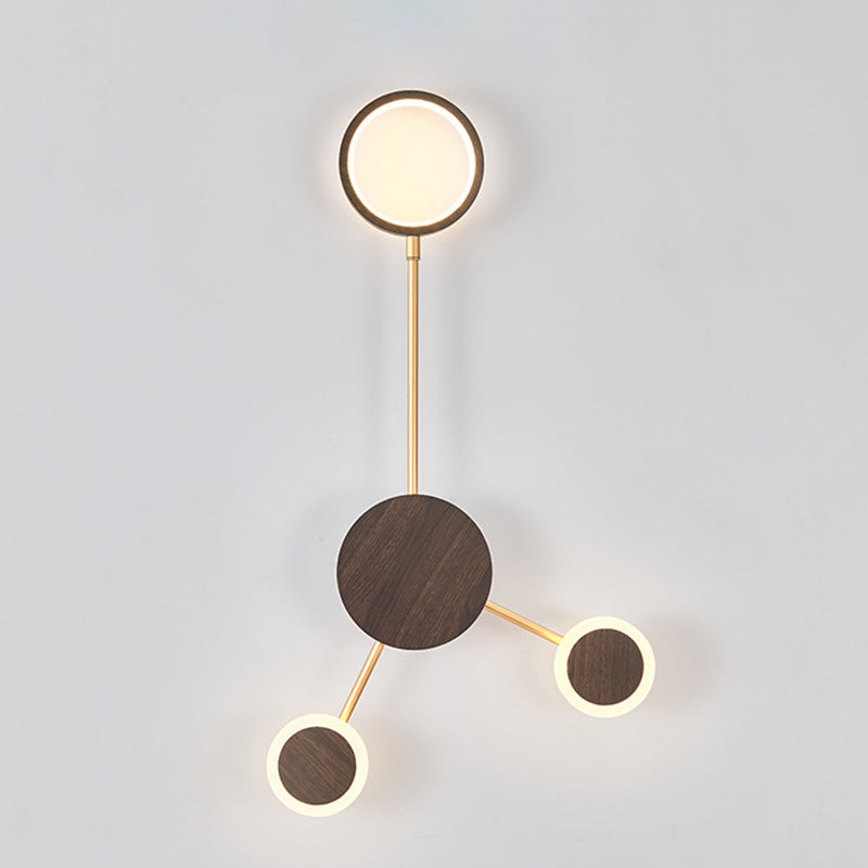 Zeitgenössische nordische runde Eisen-Acryl-LED-Wandleuchte für Wohnzimmer 