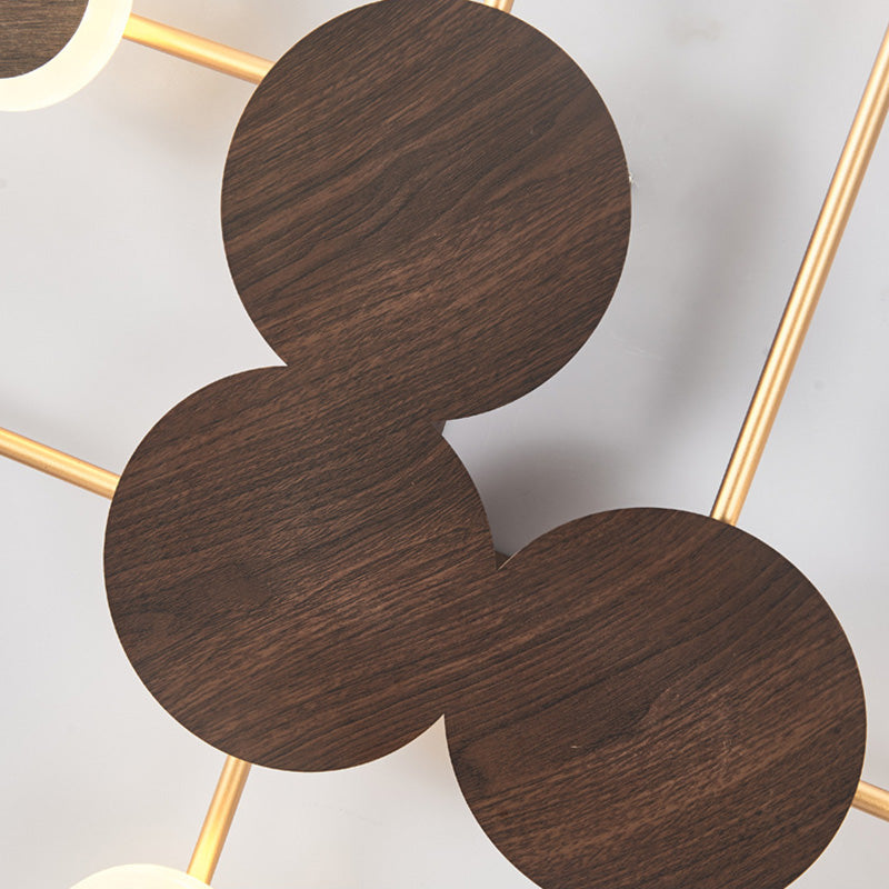 Zeitgenössische nordische runde Eisen-Acryl-LED-Wandleuchte für Wohnzimmer 