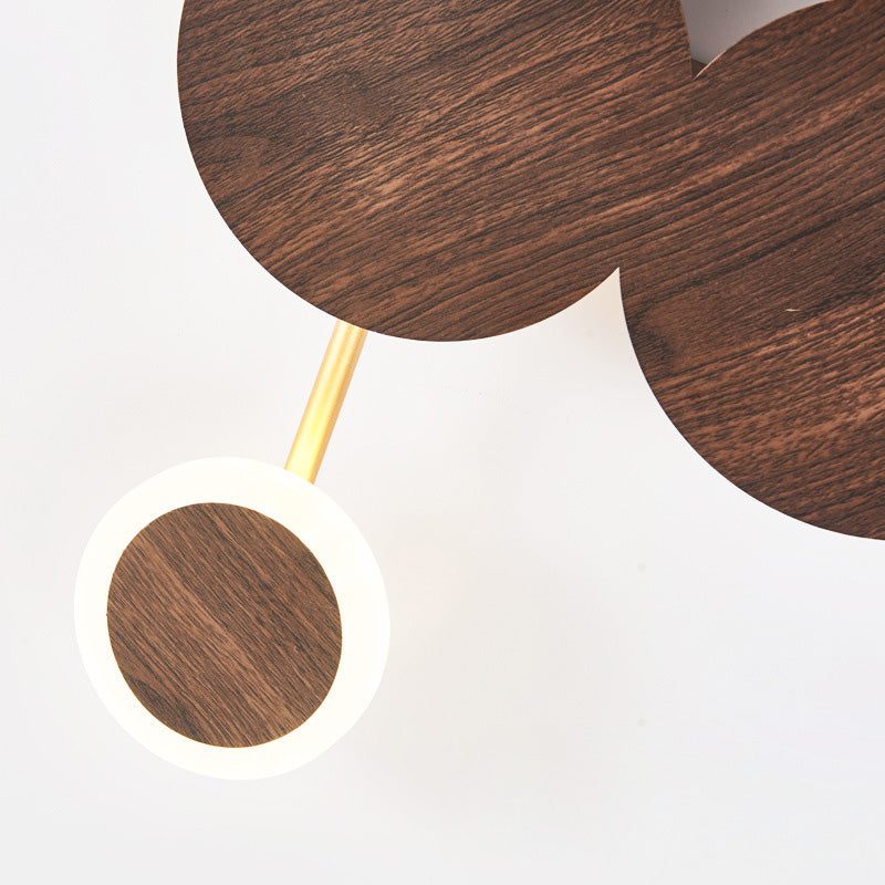 Zeitgenössische nordische runde Eisen-Acryl-LED-Wandleuchte für Wohnzimmer 