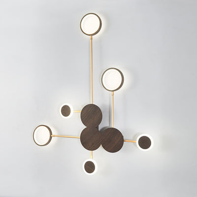 Zeitgenössische nordische runde Eisen-Acryl-LED-Wandleuchte für Wohnzimmer 
