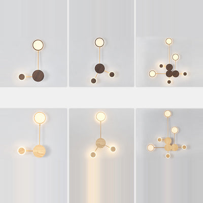 Zeitgenössische nordische runde Eisen-Acryl-LED-Wandleuchte für Wohnzimmer 