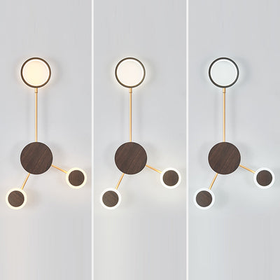 Zeitgenössische nordische runde Eisen-Acryl-LED-Wandleuchte für Wohnzimmer 