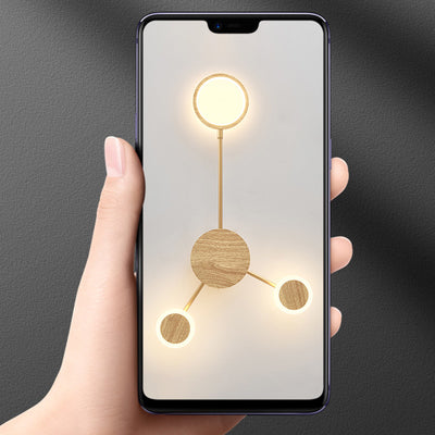 Zeitgenössische nordische runde Eisen-Acryl-LED-Wandleuchte für Wohnzimmer 