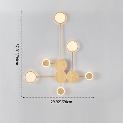 Zeitgenössische nordische runde Eisen-Acryl-LED-Wandleuchte für Wohnzimmer 