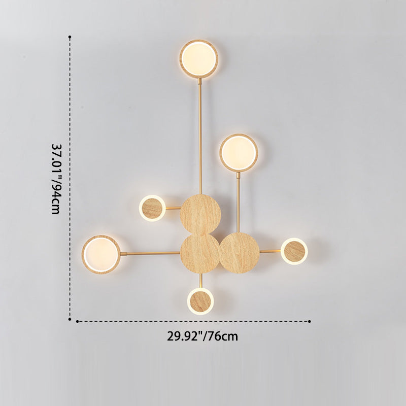 Zeitgenössische nordische runde Eisen-Acryl-LED-Wandleuchte für Wohnzimmer 