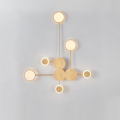Zeitgenössische nordische runde Eisen-Acryl-LED-Wandleuchte für Wohnzimmer 