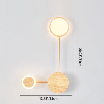 Zeitgenössische nordische runde Eisen-Acryl-LED-Wandleuchte für Wohnzimmer 